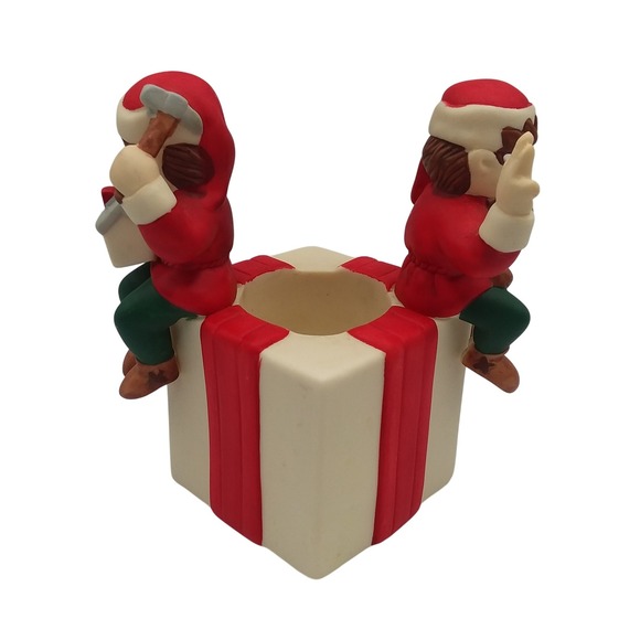 Partylite Santa's Elves Votive Holder Christmas Decor Holiday Gift Retired - Picture 3 of 11